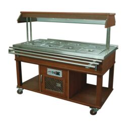 Atalay ASSB-04 Ahşap Kaplamalı Orta Tip Saladbar, GN 1/1x4 Kapasiteli, Elektrikli - 2