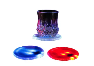 Biradlı GRV-LD Ledli Bardak Altlığı 10x10 cm - 1