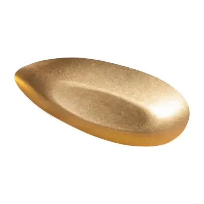 Biradlı GRV-R241001-Altın Açık Büfe Retro Sunum Tabağı, 30x14,5x3,3 cm - 1