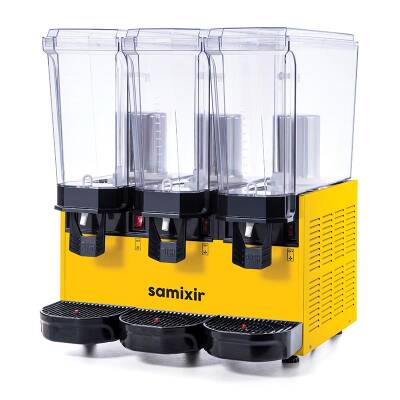 Samixir 60.SSSY Triple Klasik Fıskiyeli Soğuk İçecek Dispenseri, 20+20+20 L, Sarı - 1