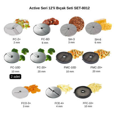 Sammic Sebze Doğrama Makinesi Active Seri İçin 12'li Bıçak Seti SET-8012 - 1