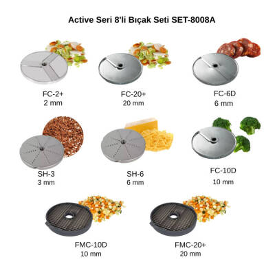 Sammic Sebze Doğrama Makinesi Active Seri İçin 8'li Bıçak Seti SET-8008A - 1