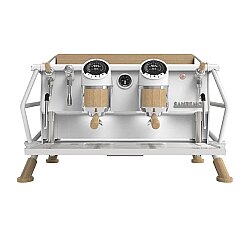 Sanremo Cafe Racer Custom Tam Otomatik Espresso Kahve Makinesi, 2 Gruplu, Beyaz-Ahşap - Sanremo