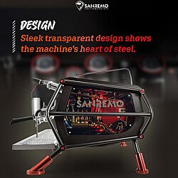 Sanremo Racer Naked Multiboiler Tam Otomatik Espresso Kahve Makinesi, 2 Gruplu, Siyah-Kırmızı - 3