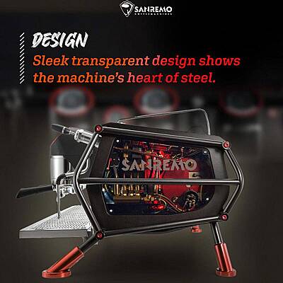 Sanremo Racer Naked Multiboiler Tam Otomatik Espresso Kahve Makinesi, 2 Gruplu, Siyah-Kırmızı - 3