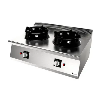 Vital 600 Seri GKW6030 2 Brülörlü Gazlı Wok Ocak (900x630x280) - 1