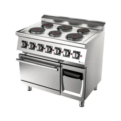 Vital EKF6030 Elektrikli Kuzine 6 Yuvarlak Pleyt + 1 Fırın (900x630x850) - 1