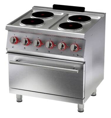 Vital EKF7020 700 Seri Elektrikli Kuzine 4 Yuvarlak Pleyt + 1 Fırın (800x730x850) - 1