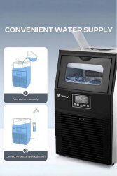 Vosco VSC-23C Hazneli Buz Makinesi 23 Kg/Gün Küp Buz Siyah - 3